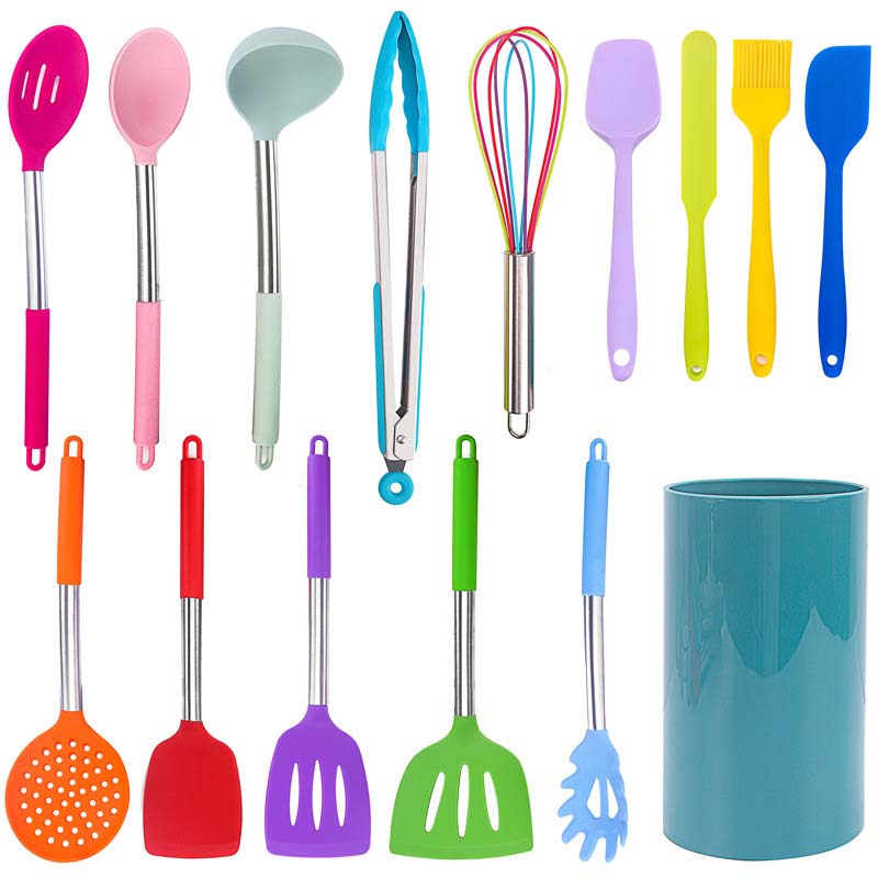 15pcs non-stick cookware kitchenware soft silicone utensils kitchen tools set