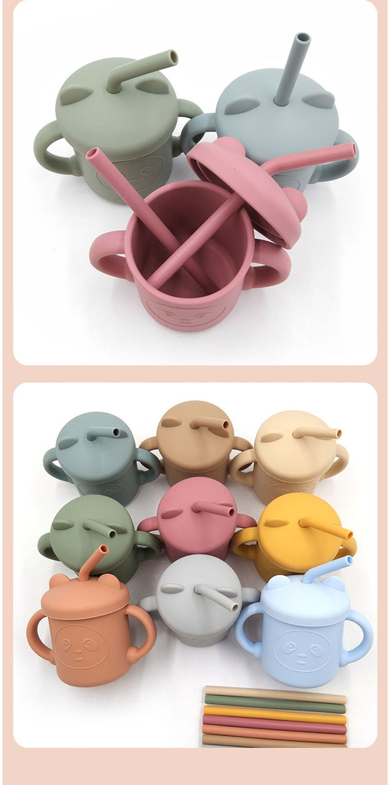 Folding Baby Training Silicone Drinking Water Cup