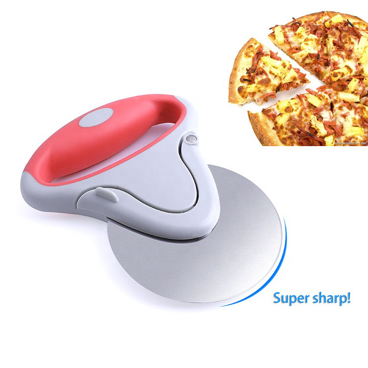 factory wholesale cheap plastic handle stainless steel wheel pizza cutter