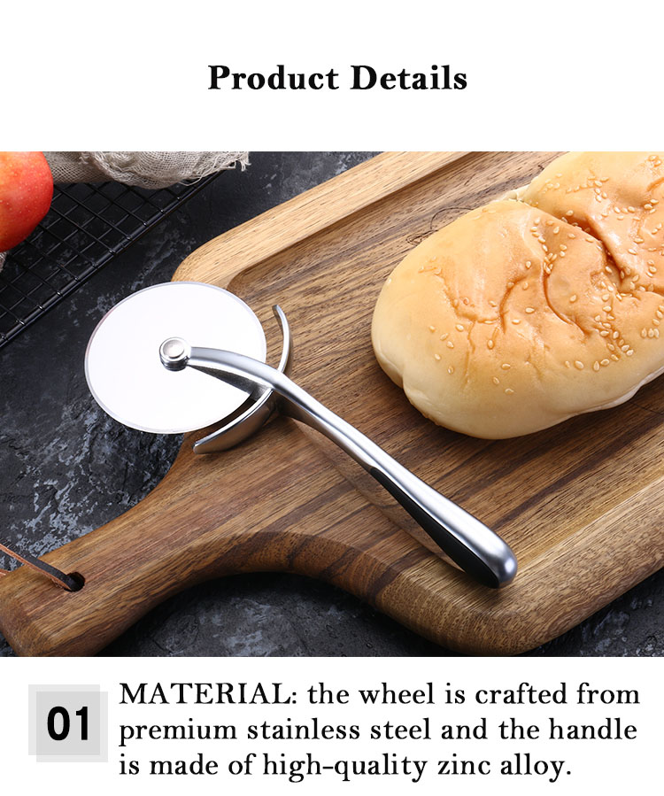 Stainless Steel Pizza Cutter Wheel with Anti-slip Handle