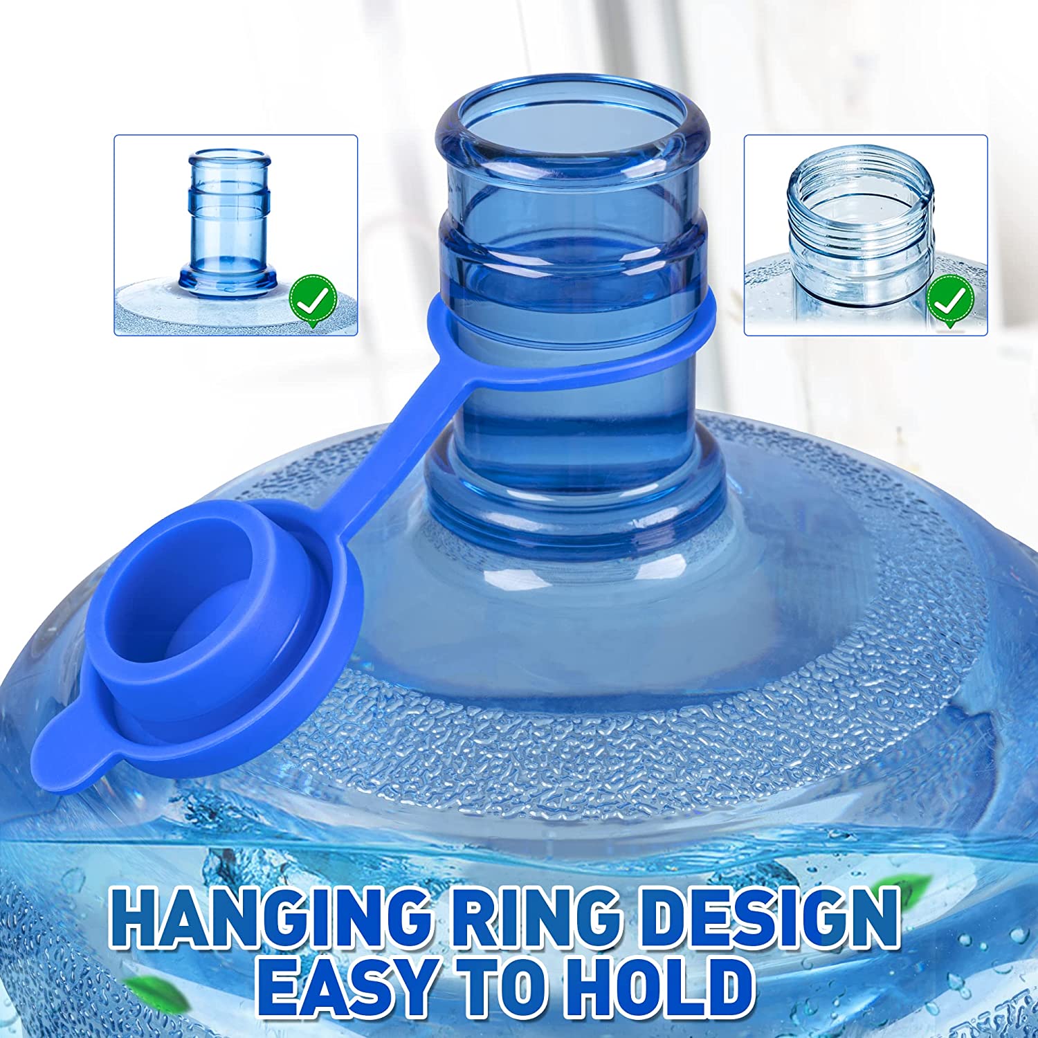 5 Gallon Water Jug Bottle Caps Reusable Durable Silicone No-Spill Jug Lid for 55mm Bottles