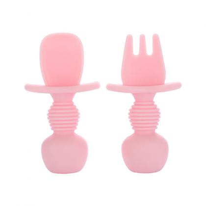 silicone feeding spoon and fork set