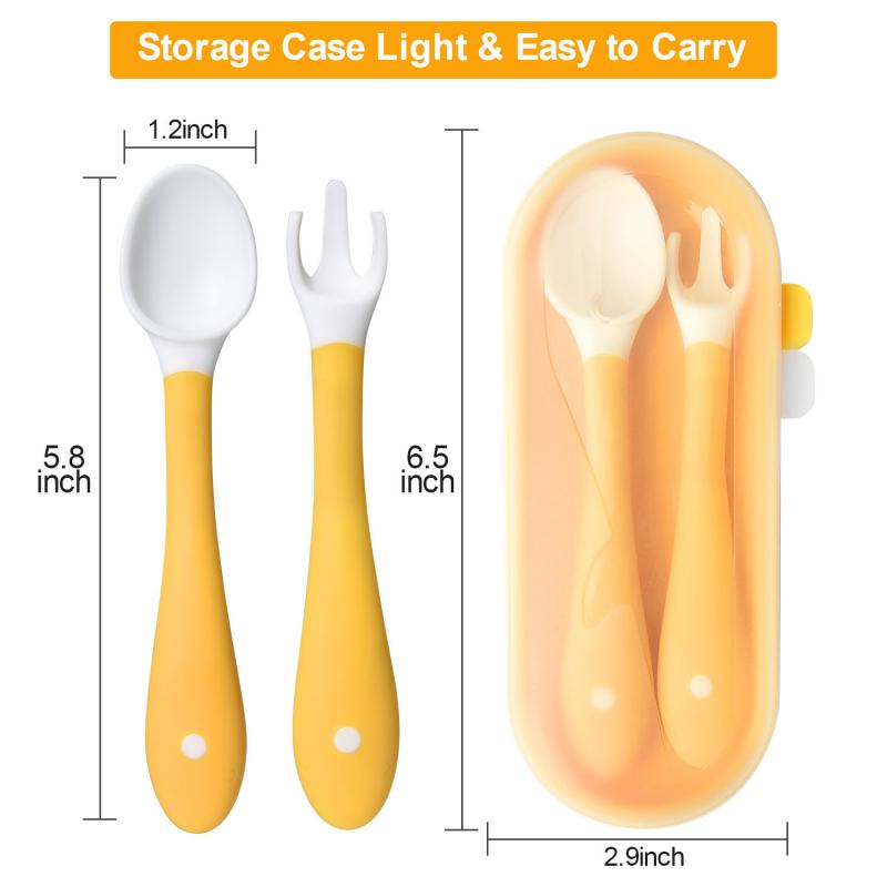 Spoon and Fork Set for Baby Self Feeding BPA Free