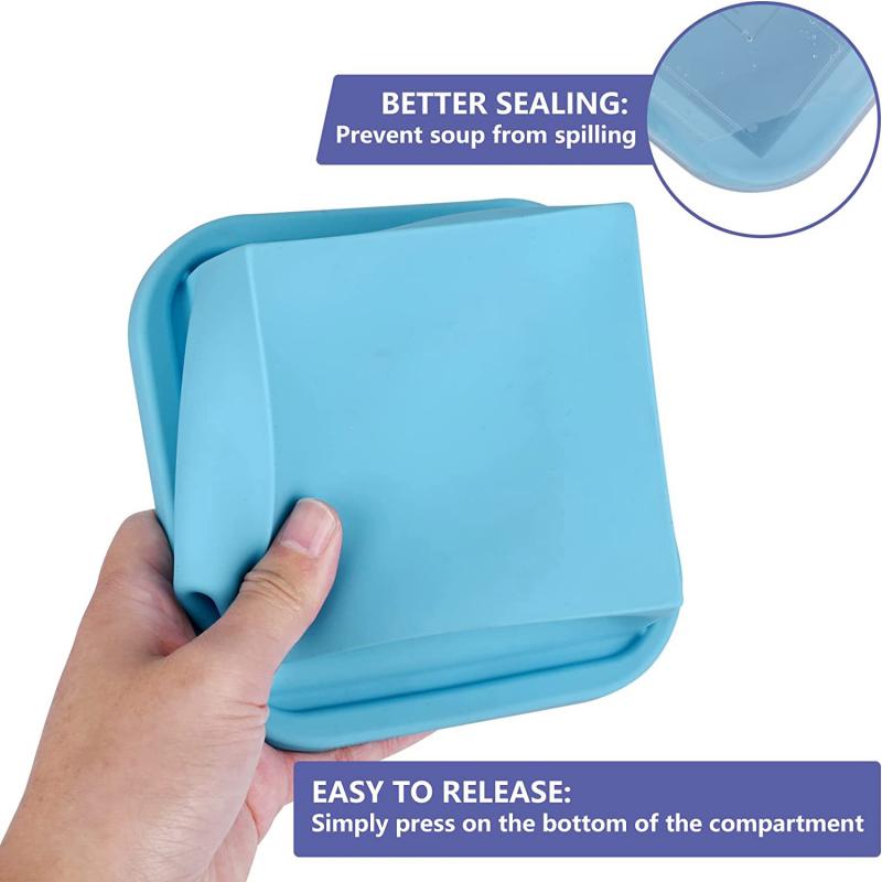 Square Food Freezing Container 1 hole