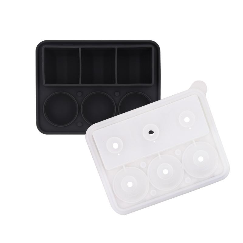 Silicone Ice Cube Tray Mold Maker With Lid And Bin
